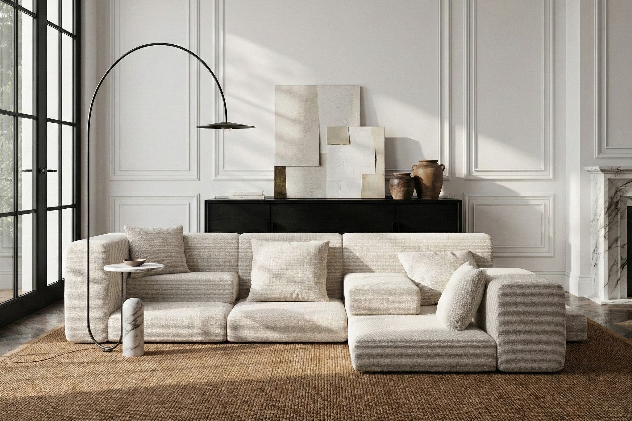 Mareta Modular Convertible Sofa with Metal Support Bars | Acanva ...
