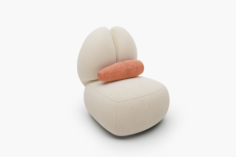 Moony Fleece Curved Lounge Chair by Acanva