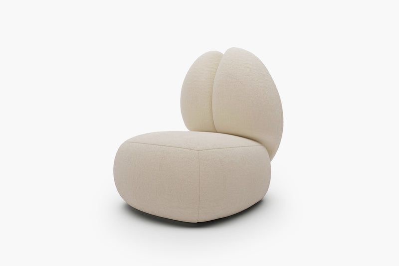 Moony Fleece Curved Lounge Chair by Acanva