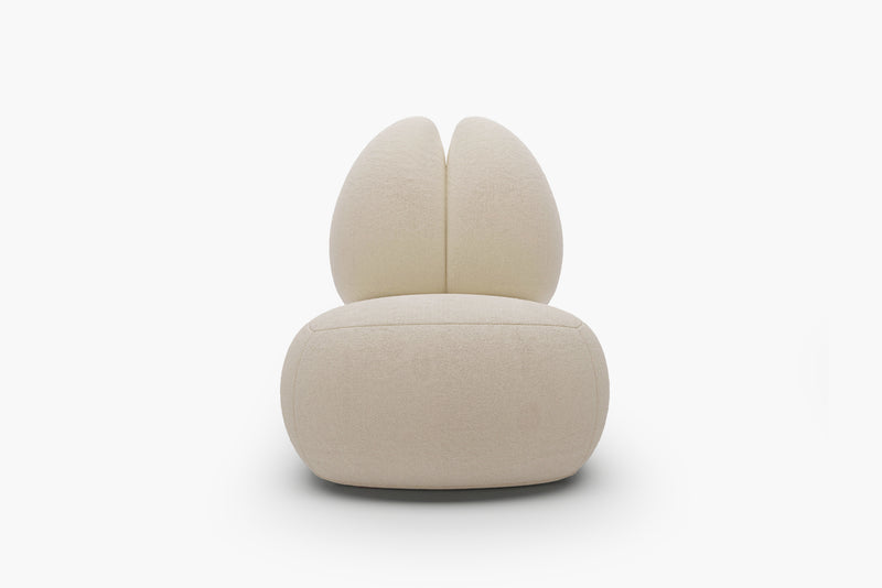 Moony Fleece Curved Lounge Chair by Acanva