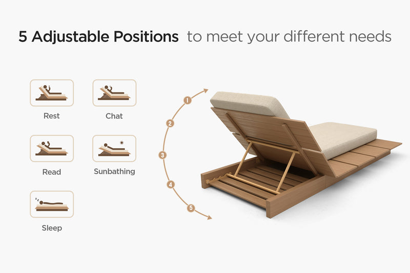 Solora Outdoor Aluminum Wood Grain Chaise Lounge with Cushion by Acanva