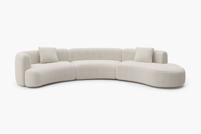 Formia Boucle Curved 2-Piece Chaise Sectional Sofa by Acanva