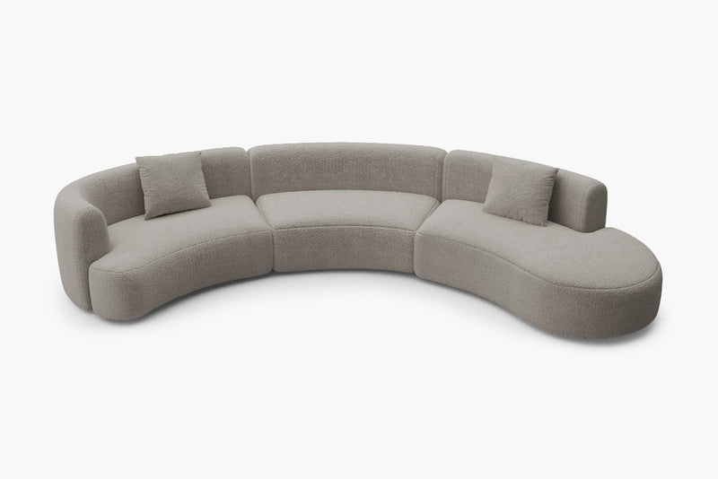 Formia Boucle Curved 2-Piece Chaise Sectional Sofa by Acanva
