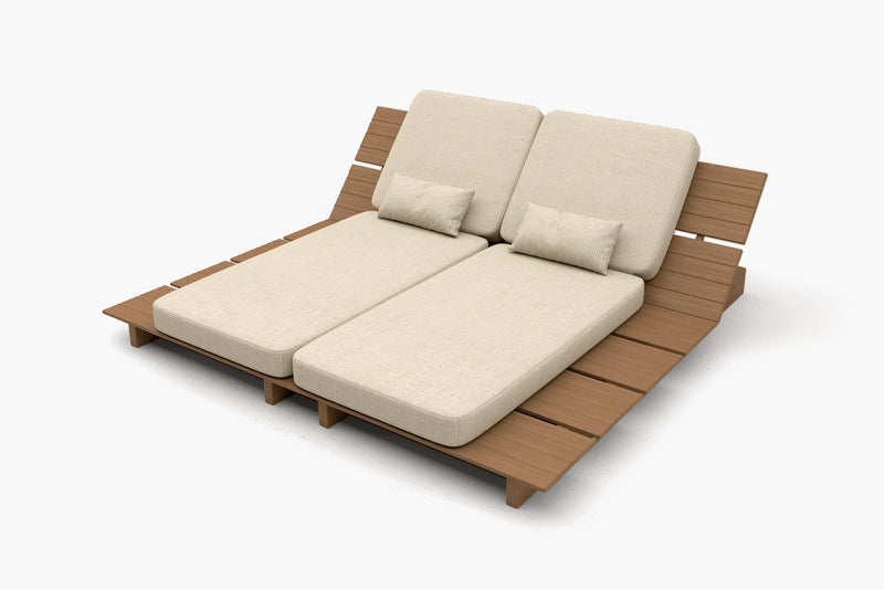 Solora Outdoor Aluminum Wood Grain Chaise Lounge with Cushion
