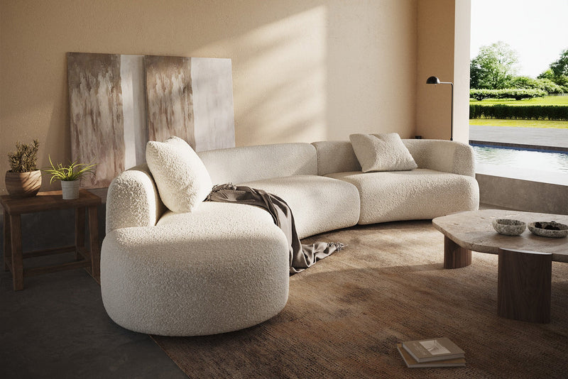 Formia Boucle Curved 2-Piece Chaise Sectional Sofa by Acanva