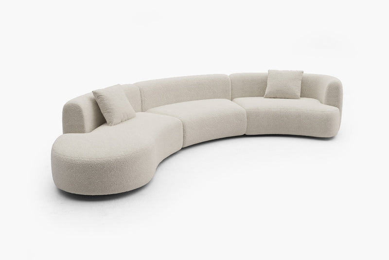 Formia Boucle Curved 2-Piece Chaise Sectional Sofa by Acanva