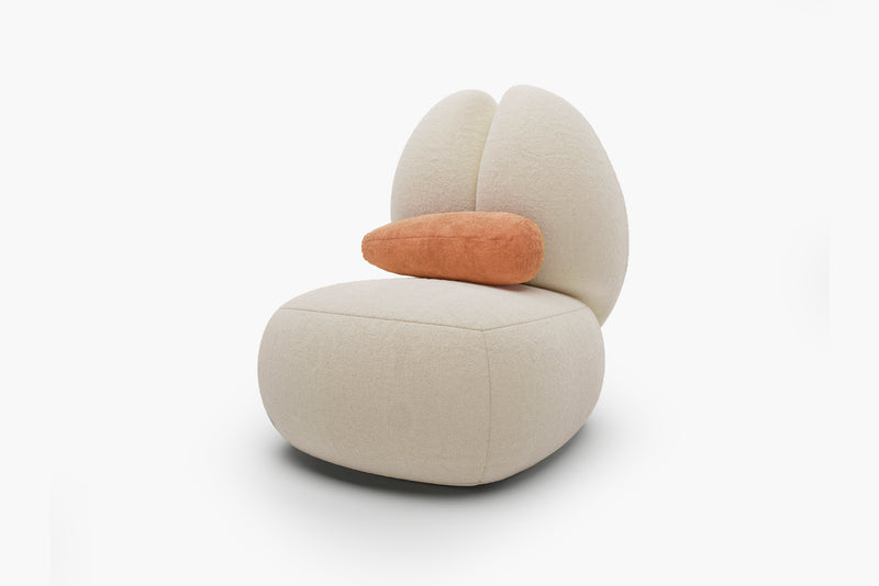 Moony Fleece Curved Lounge Chair by Acanva