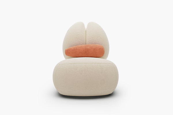 Moony Fleece Curved Lounge Chair by Acanva