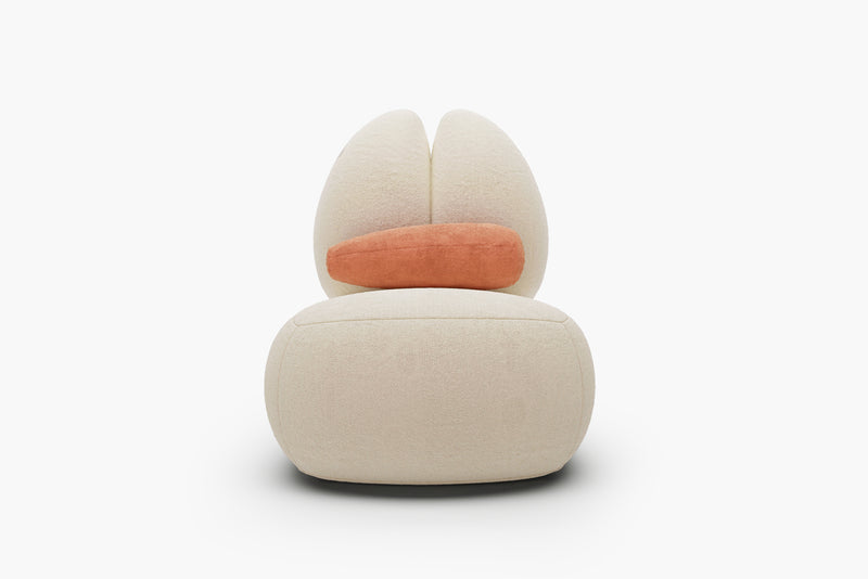Moony Fleece Curved Lounge Chair by Acanva
