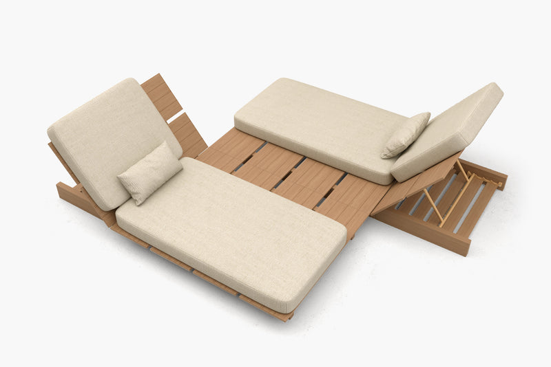 Solora Outdoor Aluminum Wood Grain Chaise Lounge with Cushion by Acanva
