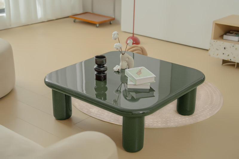 Pebble Companions Soft Hue Arc-Edge Coffee Table by Acanva