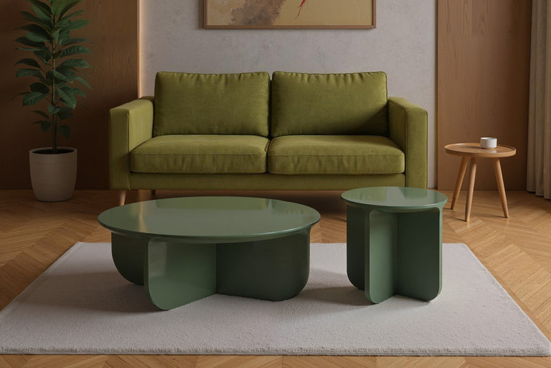 Petal Modern Round Coffee Table and Side Table Set