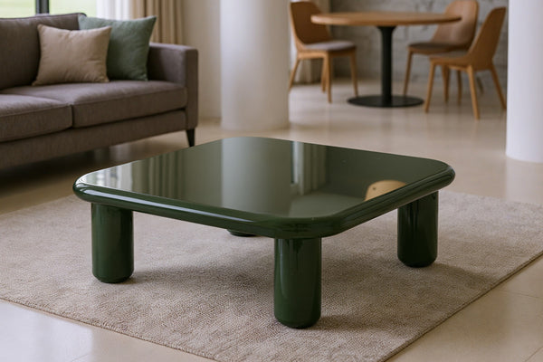 Pebble Companions Soft Hue Arc-Edge Coffee Table by Acanva
