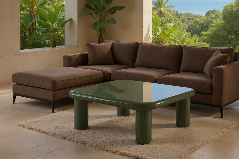 Pebble Companions Soft Hue Arc-Edge Coffee Table by Acanva