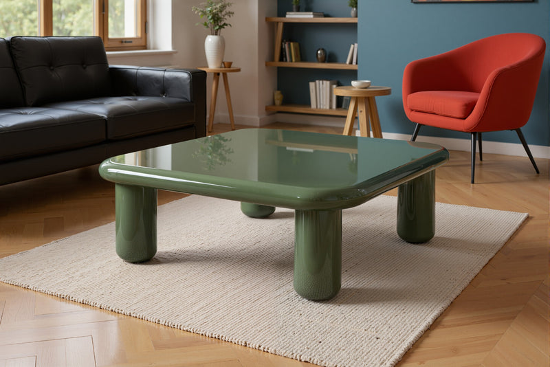 Pebble Companions Soft Hue Arc-Edge Coffee Table by Acanva