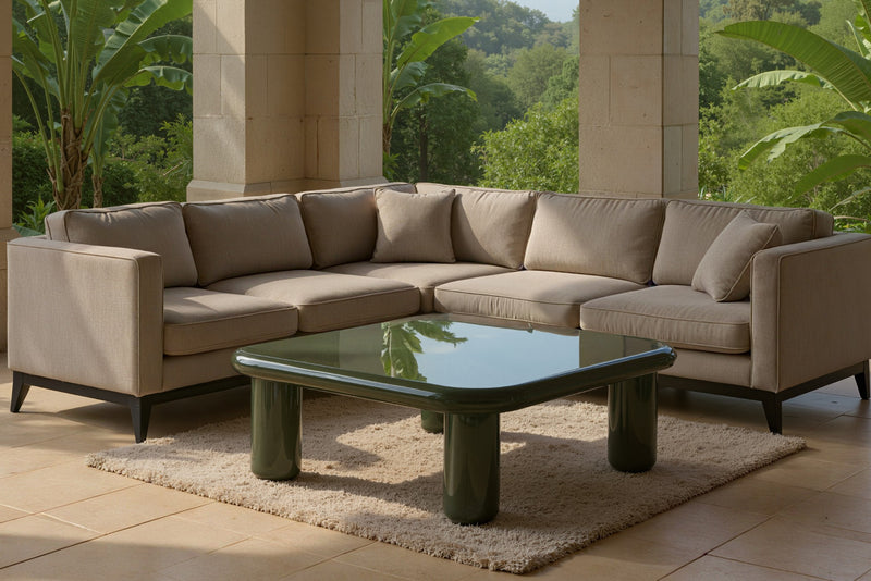 Pebble Companions Soft Hue Arc-Edge Coffee Table by Acanva