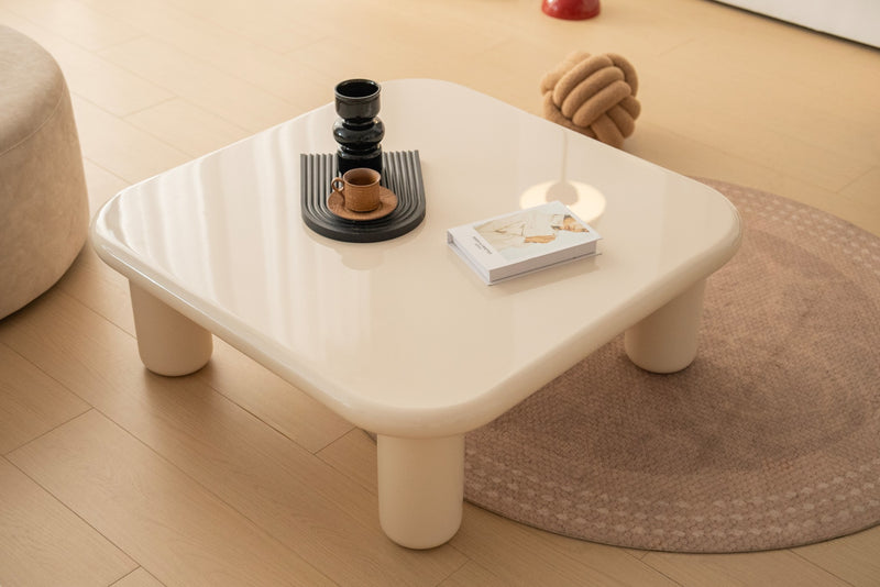 Pebble Companions Soft Hue Arc-Edge Square Table by Acanva
