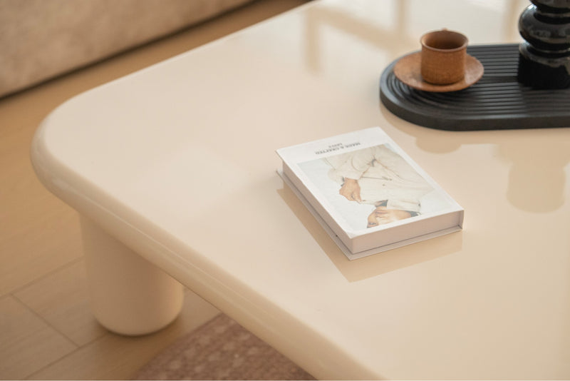 Pebble Companions Soft Hue Arc-Edge Square Table by Acanva