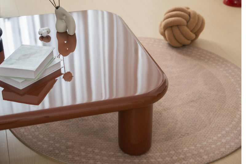 Pebble Companions Soft Hue Arc-Edge Square Table by Acanva