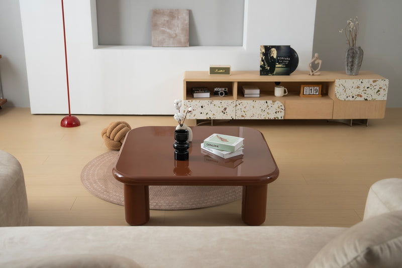 Pebble Companions Soft Hue Arc-Edge Square Table by Acanva
