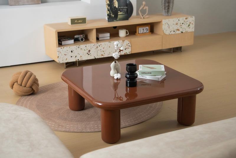 Pebble Companions Soft Hue Arc-Edge Square Table by Acanva