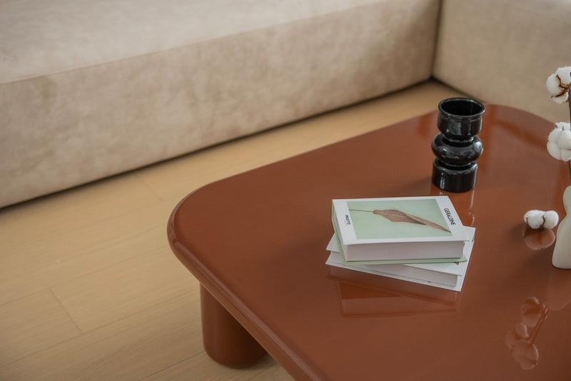 Pebble Companions Soft Hue Arc-Edge Square Table by Acanva