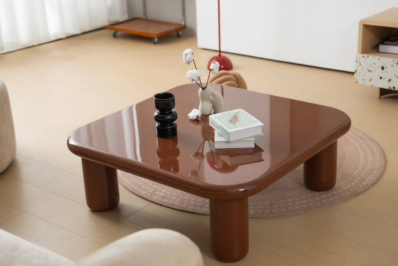 Pebble Companions Soft Hue Arc-Edge Square Table by Acanva
