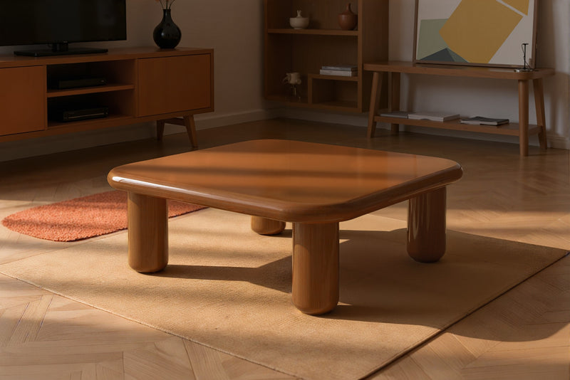 Pebble Companions Soft Hue Arc-Edge Coffee Table by Acanva
