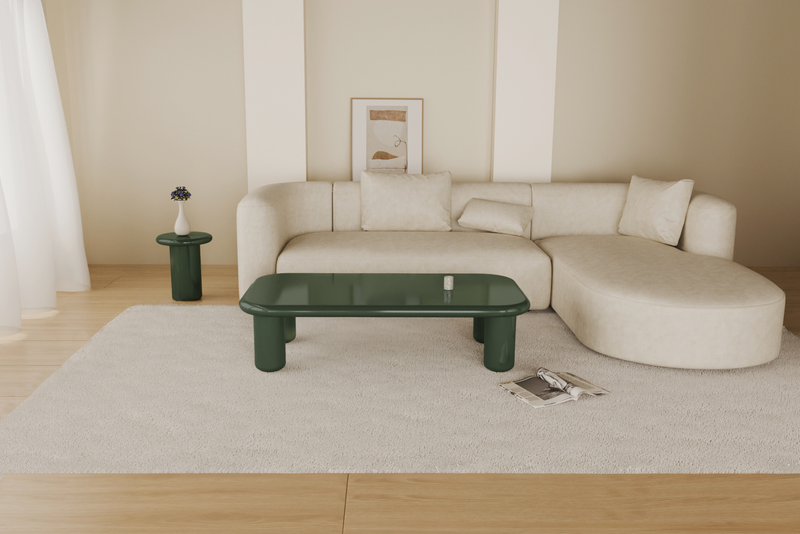 Pebble Companions Soft Hue Arc-Edge Long Table by Acanva