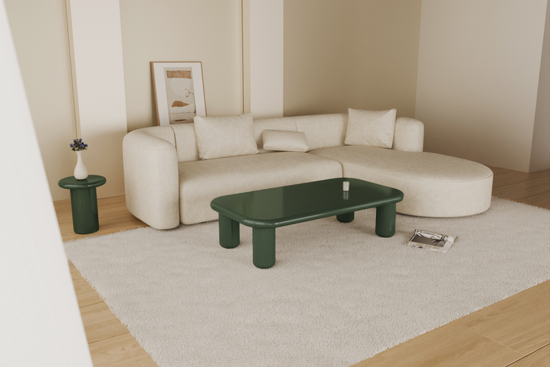 Pebble Companions Soft Hue Arc-Edge Long Table by Acanva
