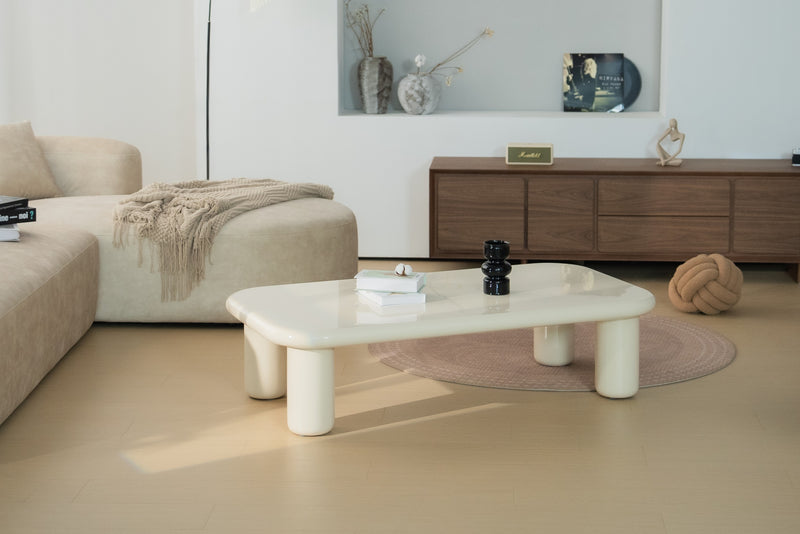 Pebble Companions Soft Hue Arc-Edge Long Table by Acanva