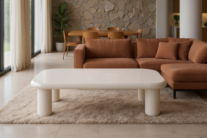 Pebble Companions Soft Hue Arc-Edge Long Table by Acanva