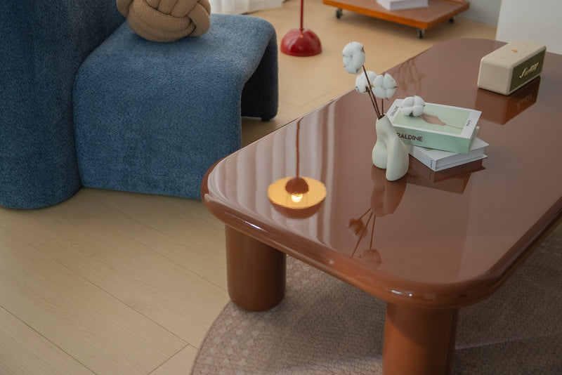 Pebble Companions Soft Hue Arc-Edge Long Table by Acanva