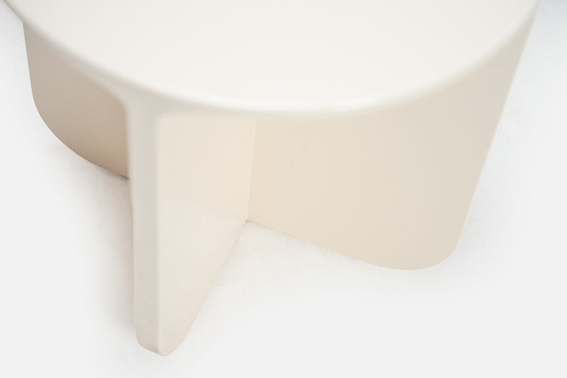 Petal modern round side table off white with x base detail 29