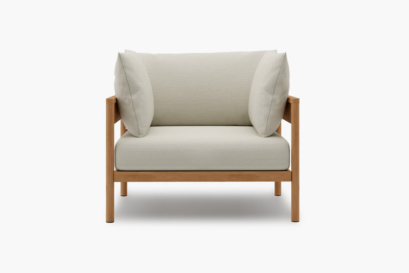 Vento Modular Aluminum Outdoor Sofa with Teak Wood Grain Design by Acanva