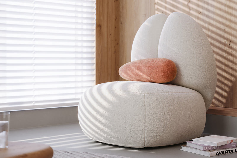 Moony Fleece Curved Lounge Chair by Acanva