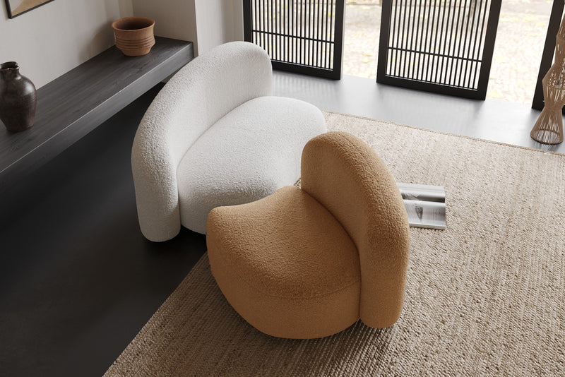 Cresmo Wool-like Curved 2-Piece Chaise Sectional / 2-Seater Couch Sofa / Lounge Chair by Acanva