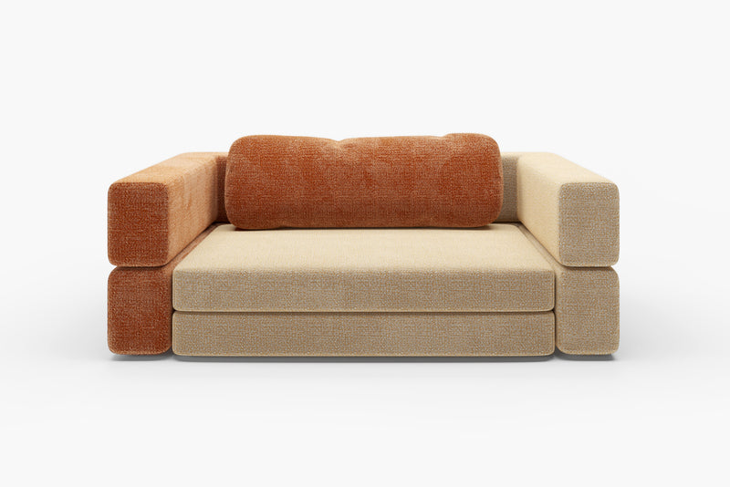 CushyLand Maxi kids modular couch – 2-seater play sofa in wool-like cream 31