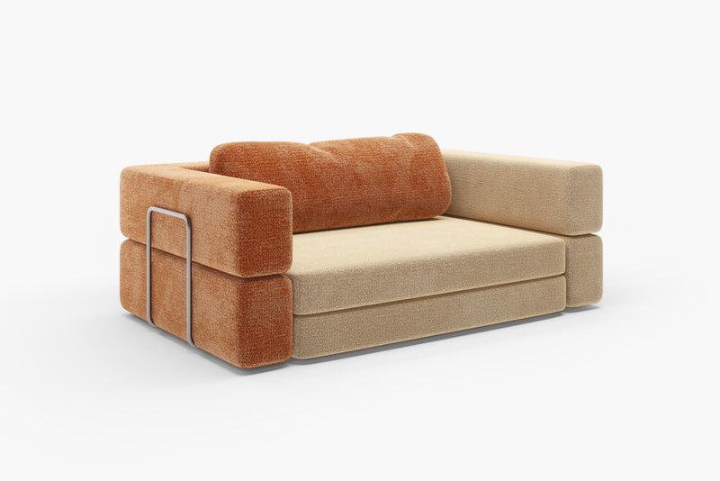 CushyLand Maxi kids modular couch – 2-seater play sofa in wool-like cream 36