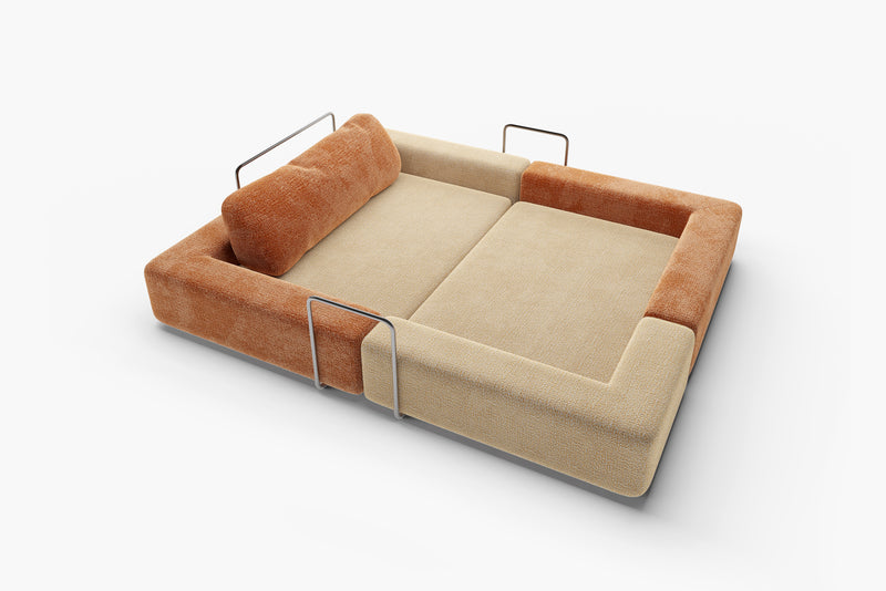Convertible children’s modular play sofa transformed into a flat play area 33