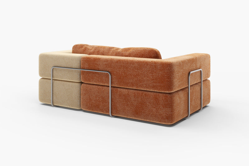 CushyLand Maxi kids modular couch – 2-seater play sofa in wool-like cream 37