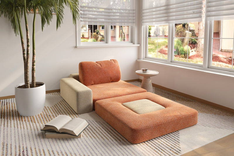 Convertible kids modular chair showing flexible cushion setup for playtime 45