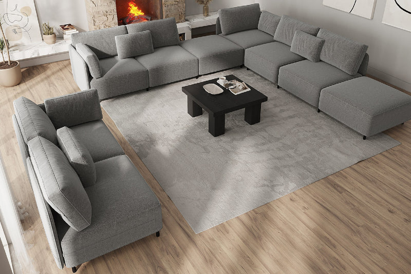 Fana Linen Modular Sofa Piece and Reversible Sectional by Acanva