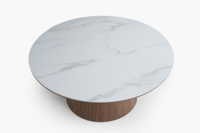 Pure Table Stand Modern Round Pedestal Coffee Table with Sintered Stone Top | Acanva ...