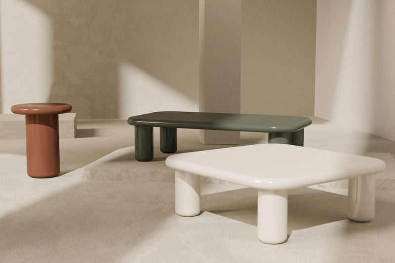 Pebble Companions Soft Hue Arc-Edge Long Table by Acanva