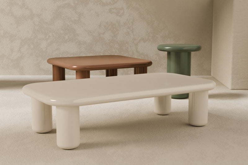 Pebble Companions Soft Hue Arc-Edge Long Table by Acanva