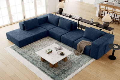 Atlas Extra Large Slipcover Modular Reversible Floor Sectional Sofa By Acanva