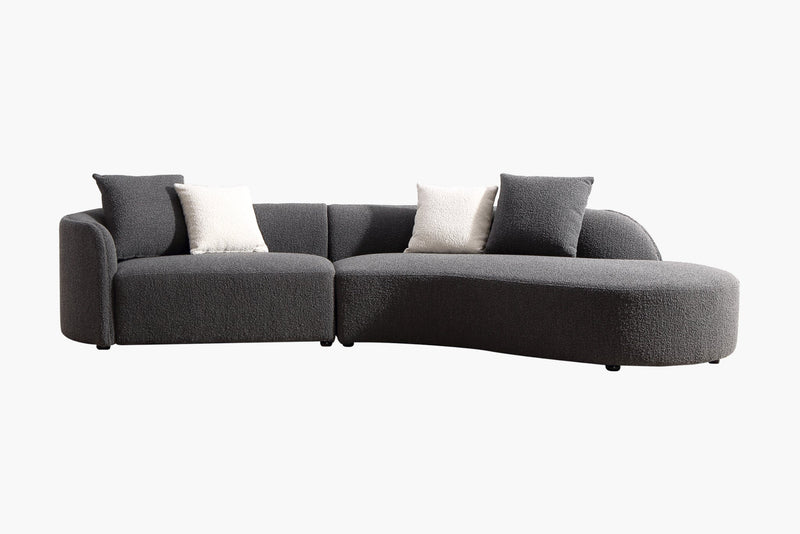 Formia Boucle Curved 2-Piece Chaise Sectional Sofa by Acanva