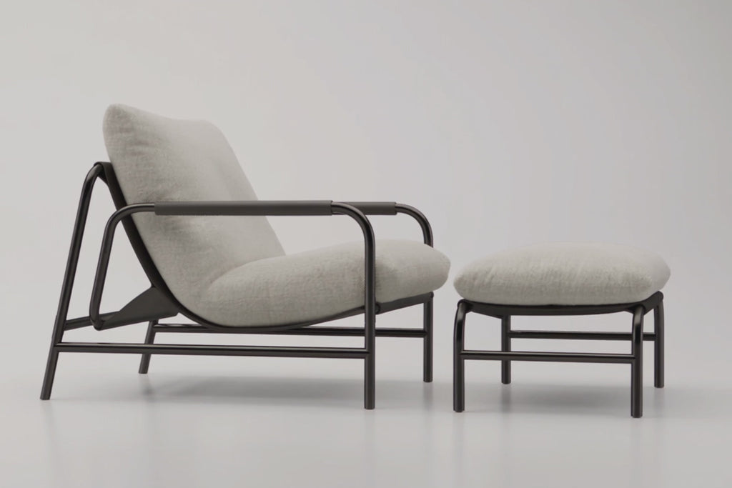 Aton lounge chair with ottoman 360 video