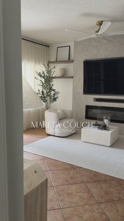 Video of Mareta Oversized Convertible Modular Chenille-Cream Sofa